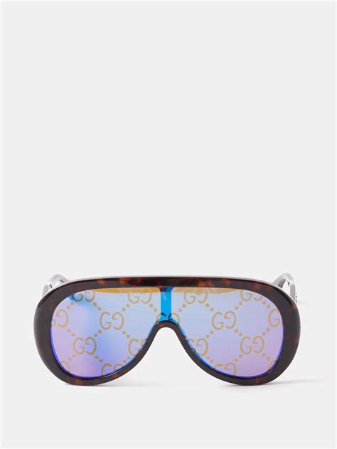 gucci acetate sunglasses blue|gucci 60mm aviator sunglasses.